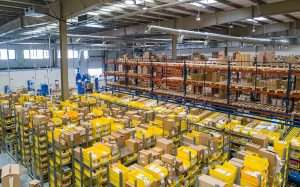 a large order fulfillment warehouse