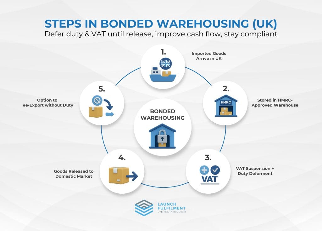 Steps in bonded warehousing (UK)