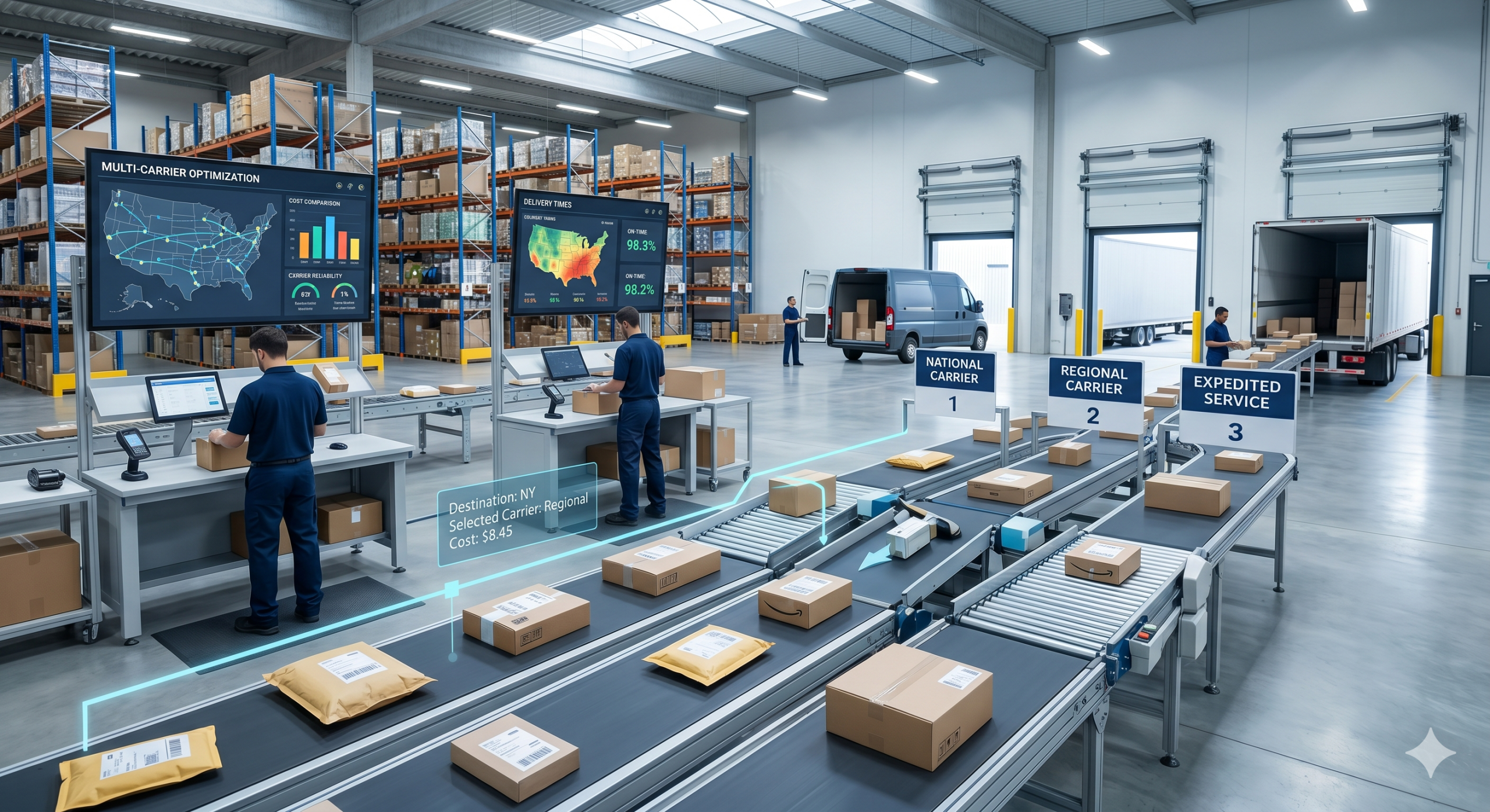 multi carrier fulfillment optimization dashboard warehouse