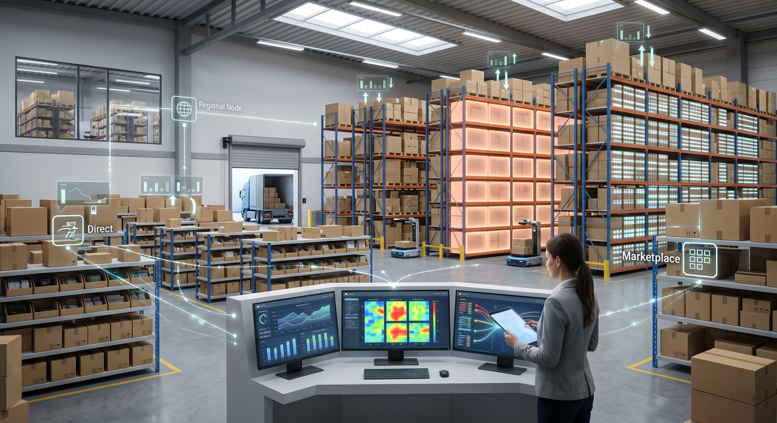 Multichannel inventory management and stockout prevention across ecommerce fulfillment warehouses