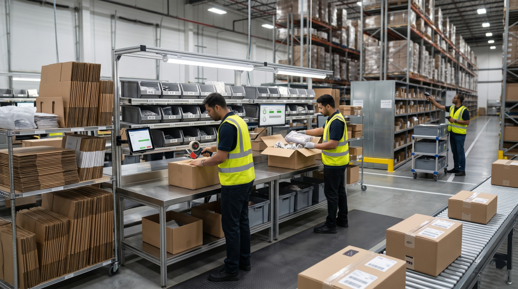 Pick pack ship workflow optimization for ecommerce order fulfillment operations