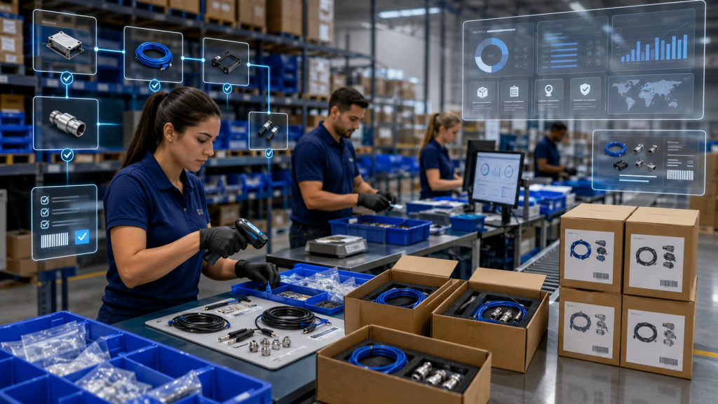 Custom kitting services quality control with bill of materials barcode scanning SKU tracking and inventory visibility