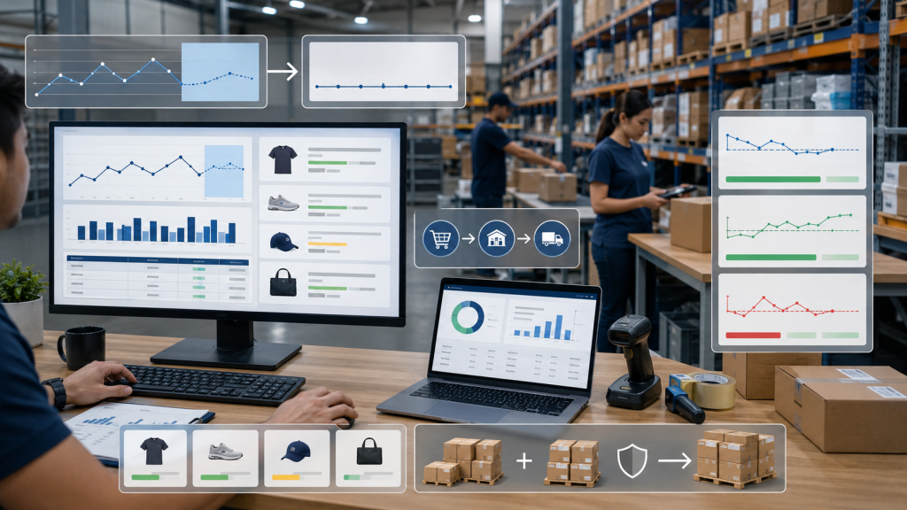Simple naive forecast workflow for ecommerce inventory management and reorder planning