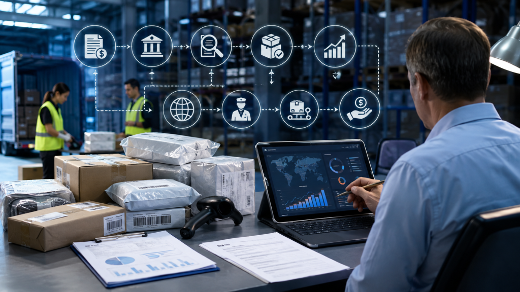 International returns management showing customs duties duty drawback and returned goods value recovery workflow