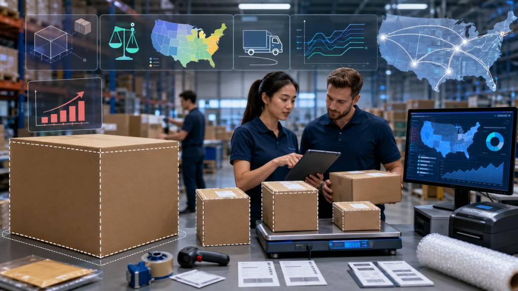 Shipping cost optimization with dimensional weight packaging and zone strategy in a modern 3PL fulfillment center